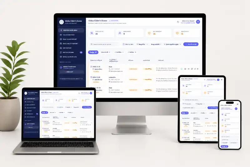 Aloka Elder's Home Admin Dashboard