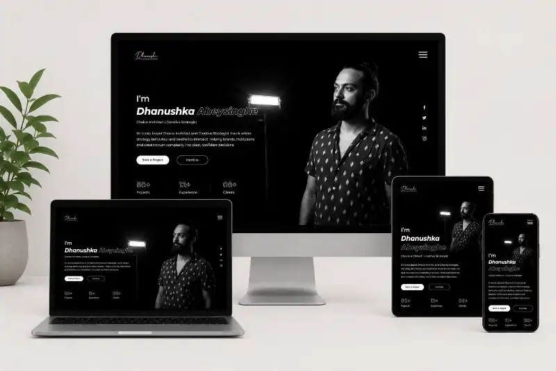 Modern architecture portfolio UI UX design created by SurfUX