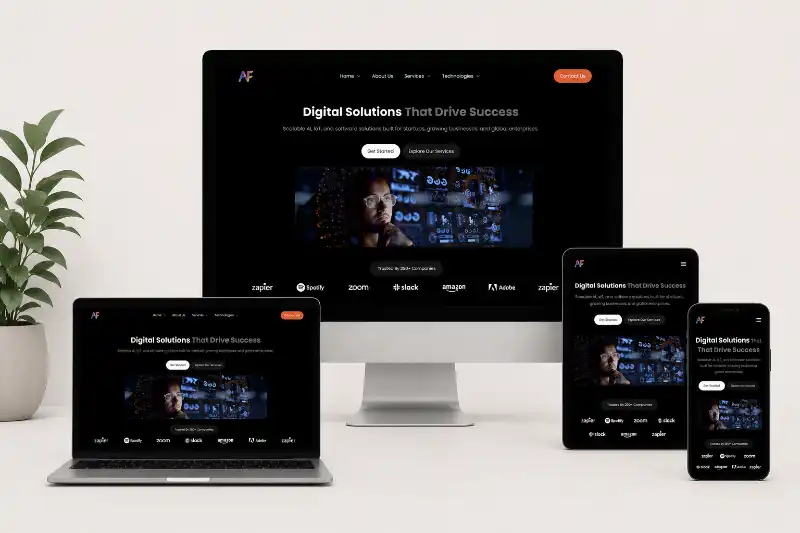 AurumFlux modern technology website UI UX homepage design by SurfUX