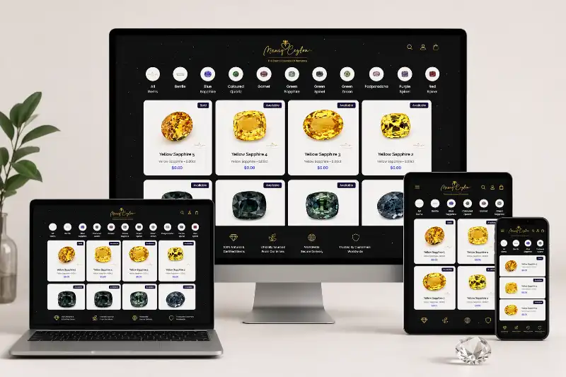 Maniq Ceylon Gem Catalogue Interface