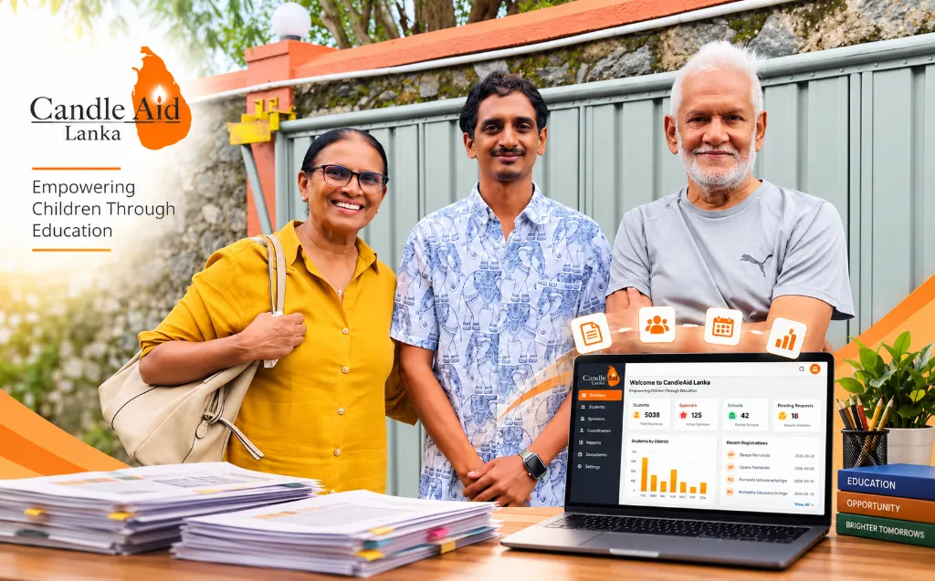 CandleAid Lanka custom organizational management system developed by SurfUX for the organization founded by Capt. Elmo Jayawardena and Dil Jayawardena